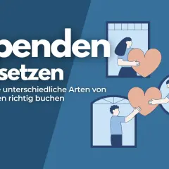 Spenden absetzen: Illustrationen zeigen, wie Menschen Herzen übergeben, um zu verdeutlichen, wie Sie Spenden steuerlich absetzen können.