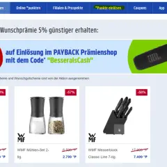 PAYBACK-Punkte auszahlen: WMF Wok, Mühlen-Set und Messerblock im Angebot. Jetzt Prämien einlösen und sparen!