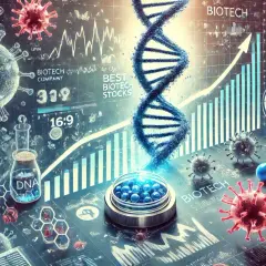Biotech-Aktien im Aufwind: DNA-Stränge, Viren und Pillen symbolisieren den Fortschritt in der medizinischen Forschung und Investitionen.