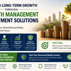 Langfristiges Wachstum durch Wealth Management. Münzstapel mit Pflanzen und ein Glas "Financial Freedom" symbolisieren, wie Sie mit Fonds investieren können.