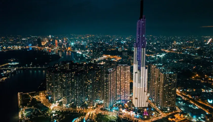 Ho-Chi-Minh-Stadt bei Nacht, ein Leuchtturm der Hoffnung für den Vietnam ETF.