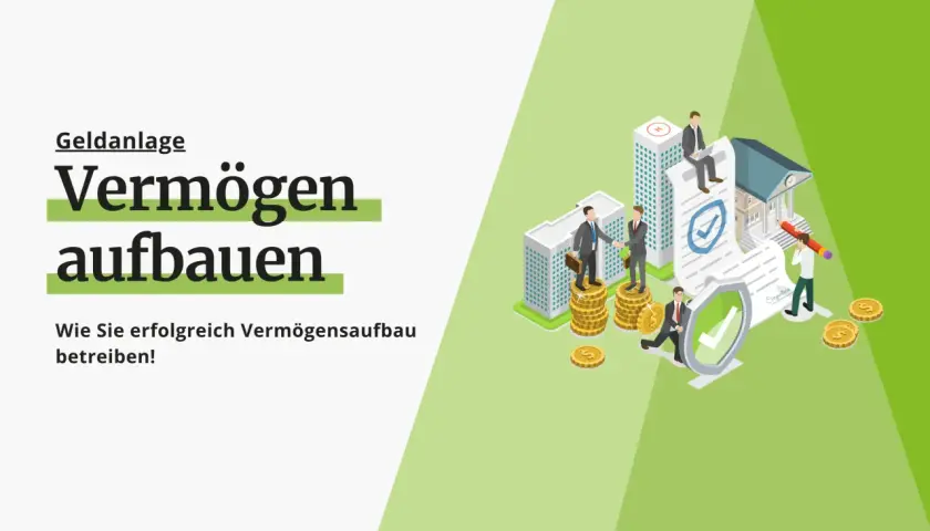 Geschäftsleute bauen Vermögen auf, wie reiche Menschen denken: mit Verträgen, Münzen und Gebäuden.