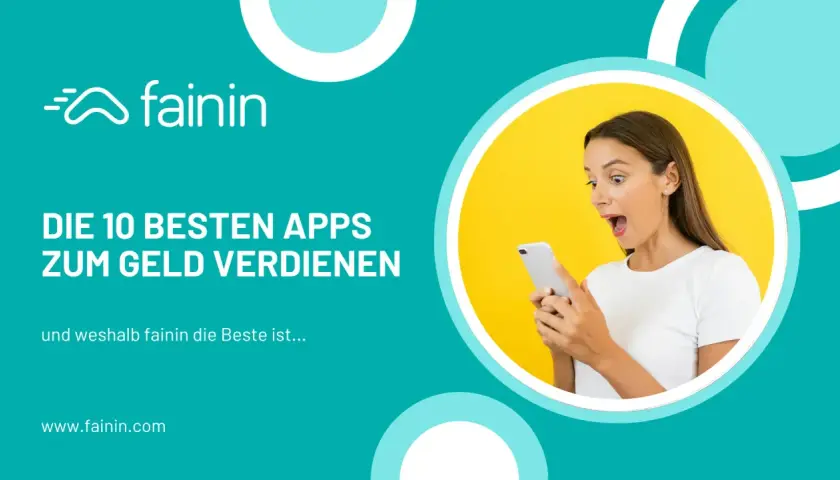 Überraschte Frau schaut auf ihr Handy. Die 10 besten Apps, wie mehr Geld verdienen, und warum fainin die beste ist.