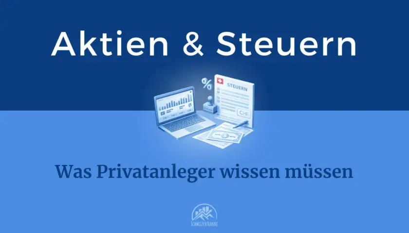 Aktien & Steuern: Erfahren Sie, wie Sie Ihre Aktien steuerfrei nach 12 Monaten verkaufen können. Illustration zeigt Laptop mit Charts, Steuerdokument und Geld.