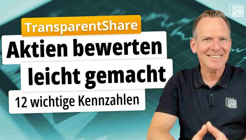 Mann erklärt Aktien bewerten leicht gemacht mit 12 wichtigen Kennzahlen.