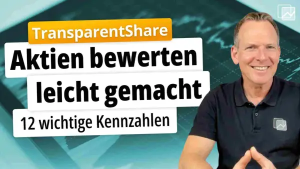 Mann erklärt Aktien bewerten leicht gemacht mit 12 wichtigen Kennzahlen.
